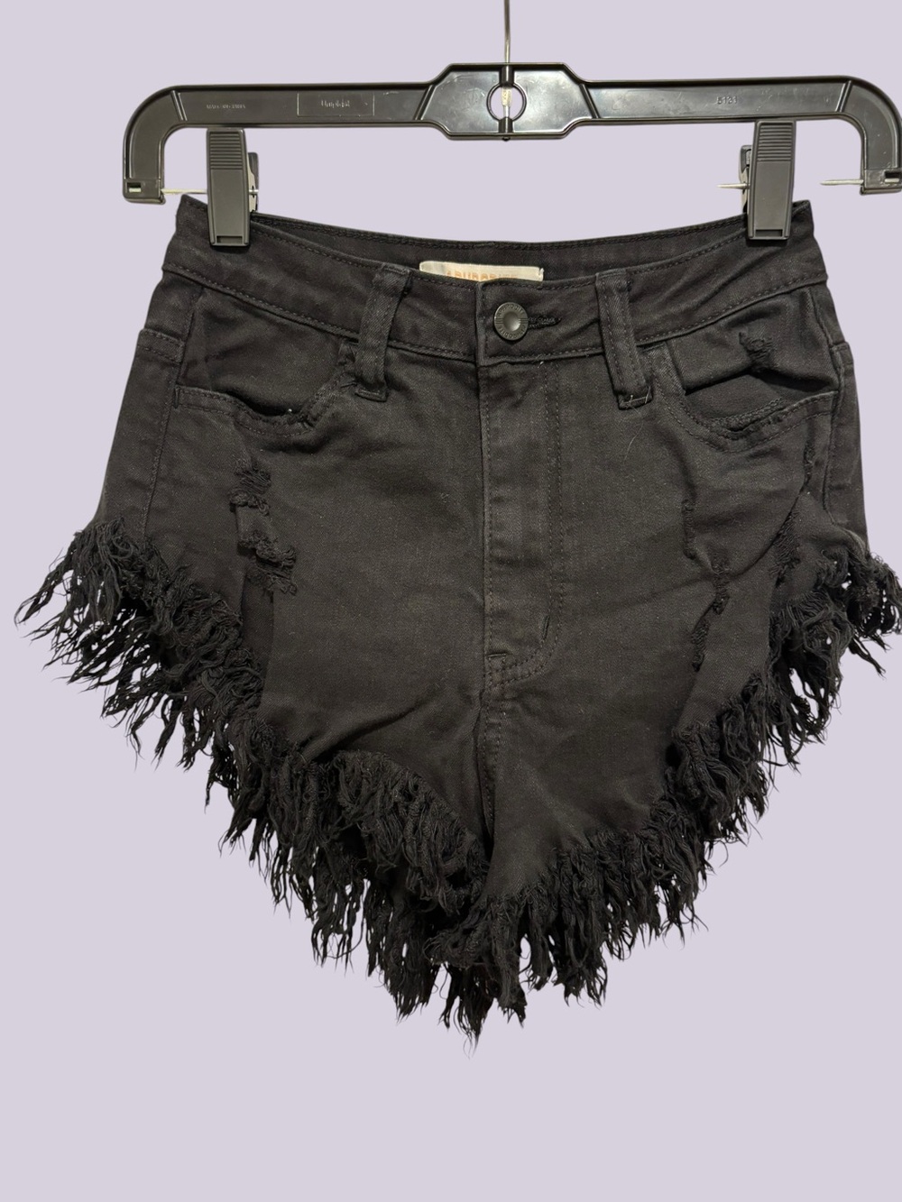 Aphrodite Black Frayed-Edge Denim Shorts